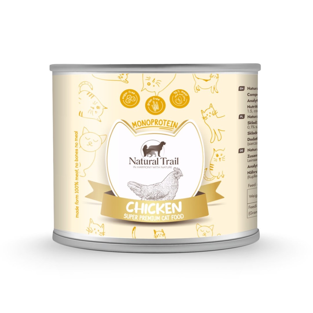 NATURAL TRAIL Cat Monoprotein with Chicken 185g