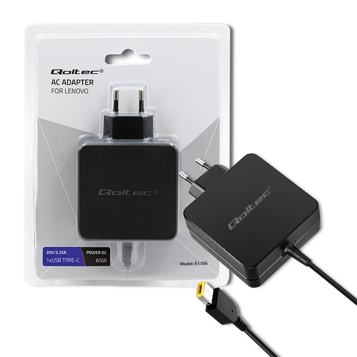 QOLTEC ZASILACZ DO LENOVO 65W 20V 3.25A — zdjęcie 1 z 8
