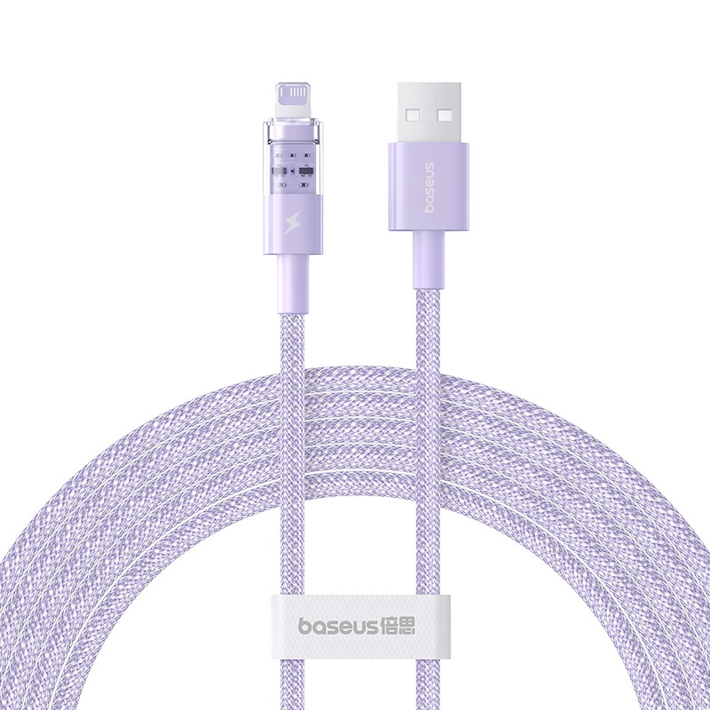 Kabel Baseus Gem Typ USB A - Lightning 2.4A 2m Fioletowy — zdjęcie 1 z 7