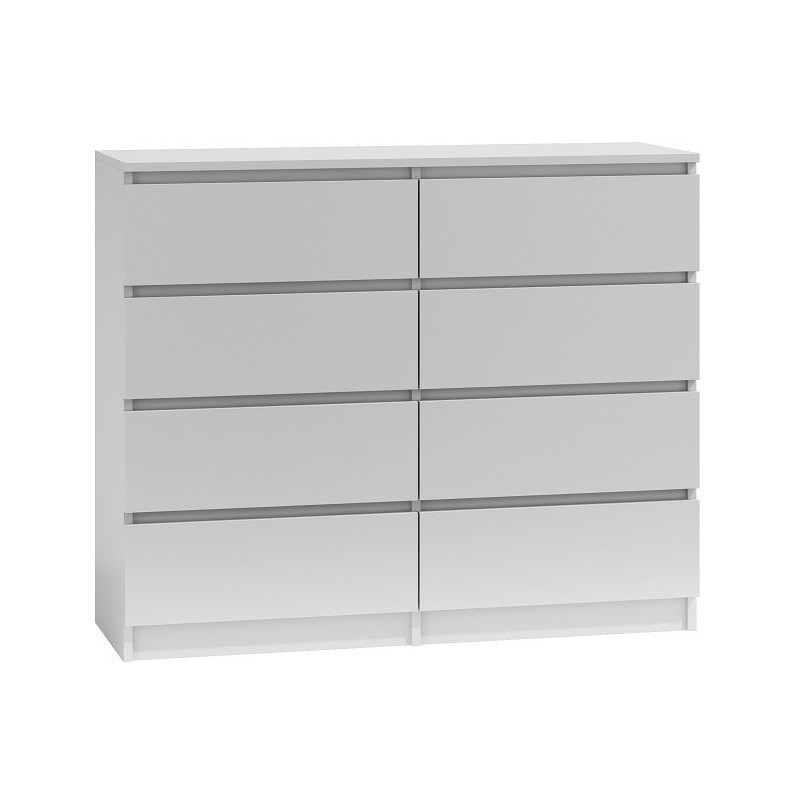 M8 MALWA KOMODA 120CM 8 SZUFLAD BIAŁY — zdjęcie 1 z 4