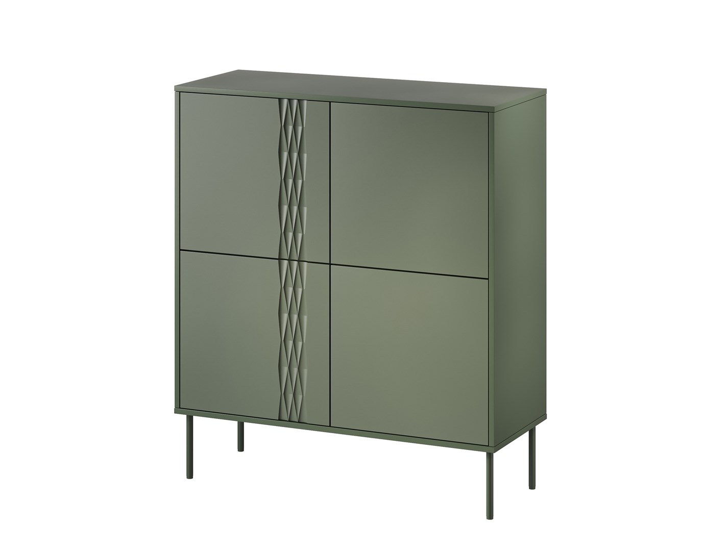Komoda 4D TRESSE 100x40x110 zieleń mat — zdjęcie 1 z 4