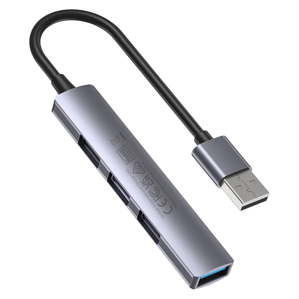 UNITEK HUB USB-A 1XUSB-A 5 GBPS, 3XUSB-A 2.0 ALU — zdjęcie 1 z 3