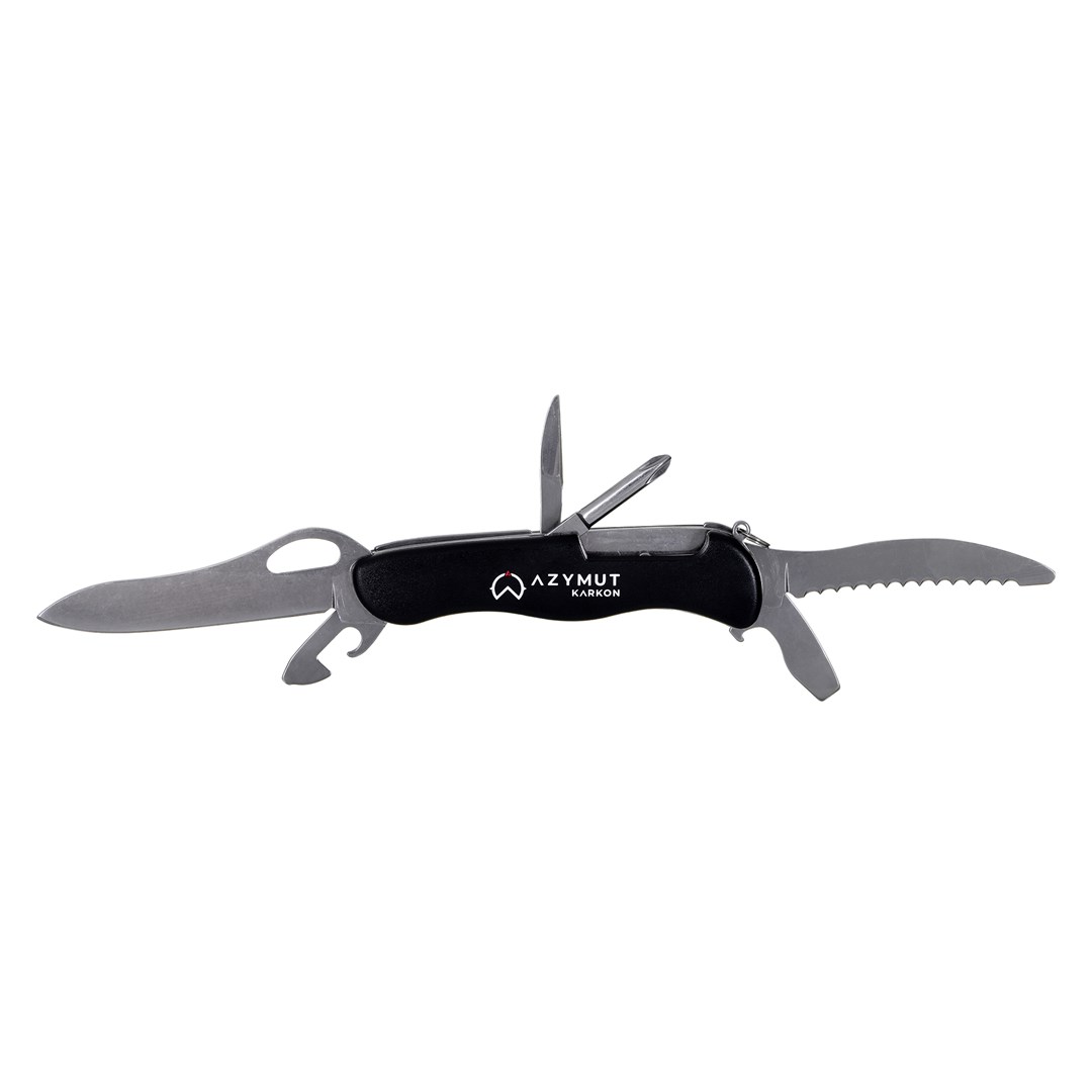 Scyzoryk AZYMUT Karkon - 9 narzędzi, 113 mm czarny — zdjęcie 1 z 6