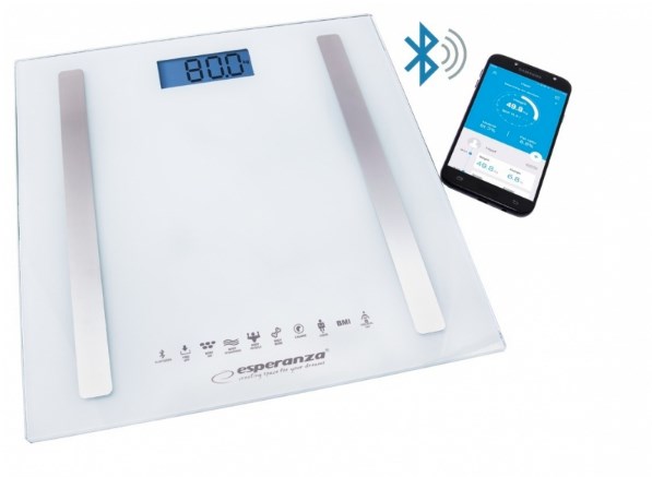 Waga z funkcją bluetooth Esperanza B.FIT EBS016W (kolor biały) — zdjęcie 1 z 6