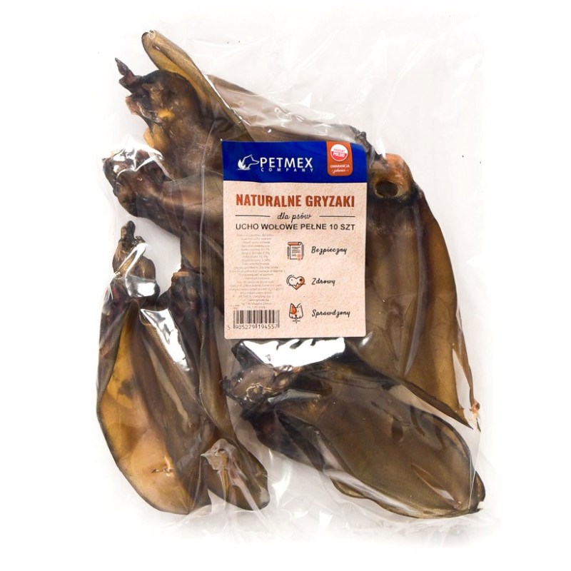 PETMEX ucho wołowe - gryzak dla psa, 10 szt.