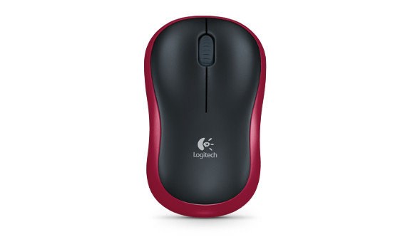 Mysz bezprzewodowa Logitech M185, czerwona — zdjęcie 1 z 3