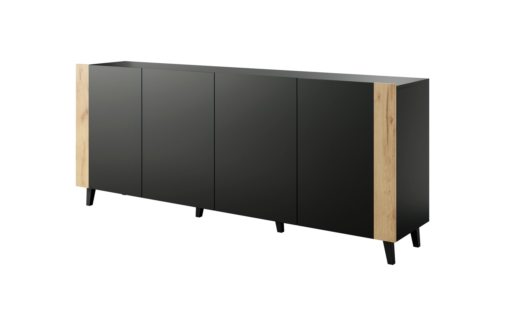 Komoda FARO 200x42x82 czarny mat — zdjęcie 1 z 3