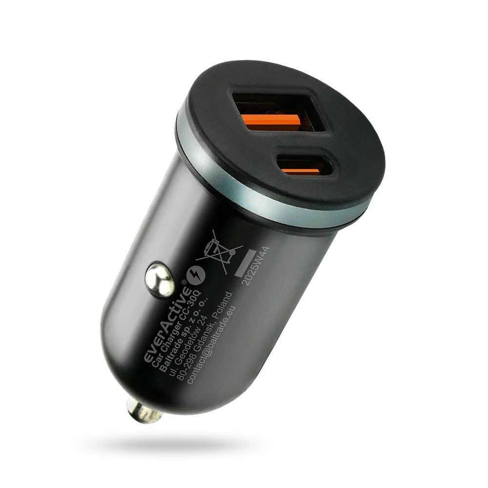 EVERACTIVE ŁADOWARKA 1X USB + 1X USB-C 35W CZARNA — zdjęcie 1 z 6