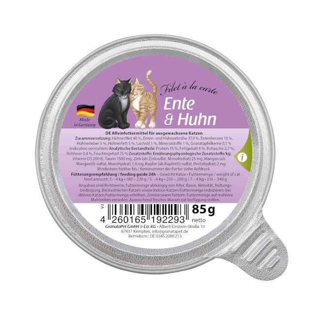 GranataPet Filet a la carte kaczka z kurczakiem 85g — zdjęcie 1 z 2