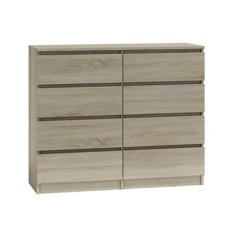 M8 MALWA KOMODA 120CM 8 SZUFLAD SONOMA — zdjęcie 1 z 4
