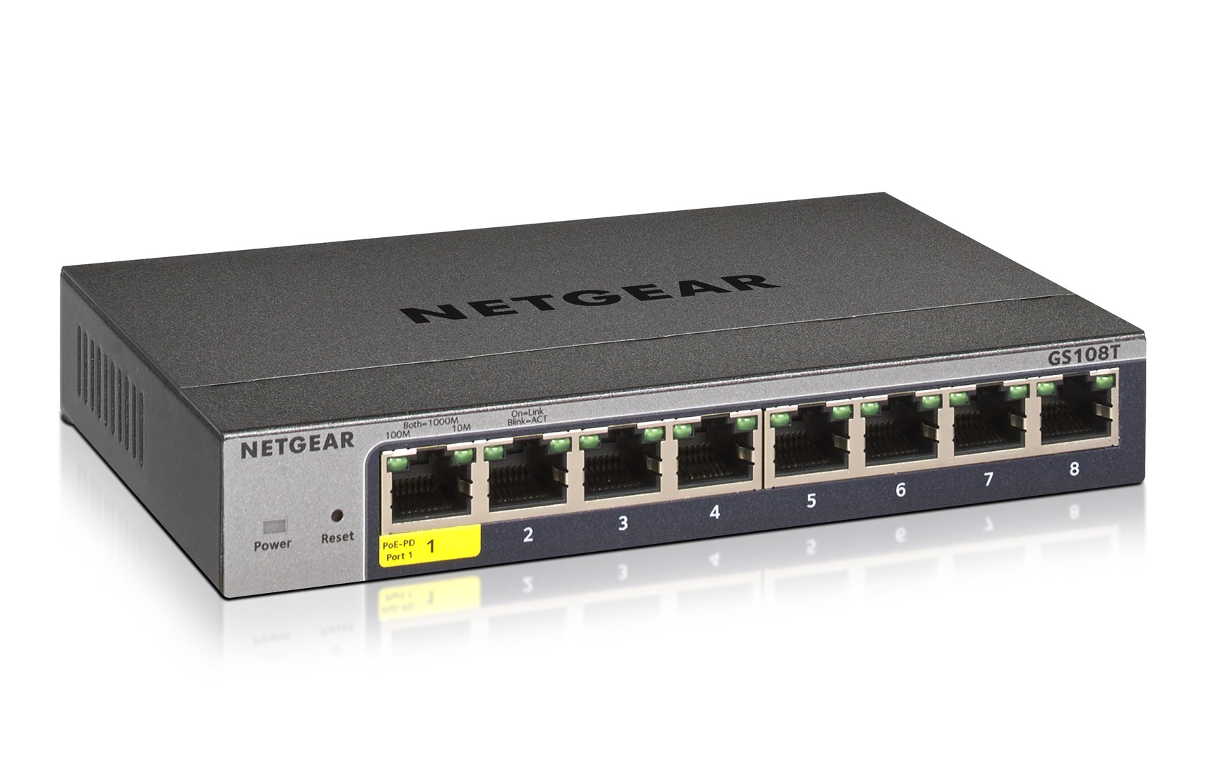 Switch Netgear GS108T-300PES 8p Managed Gigabit — zdjęcie 1 z 3