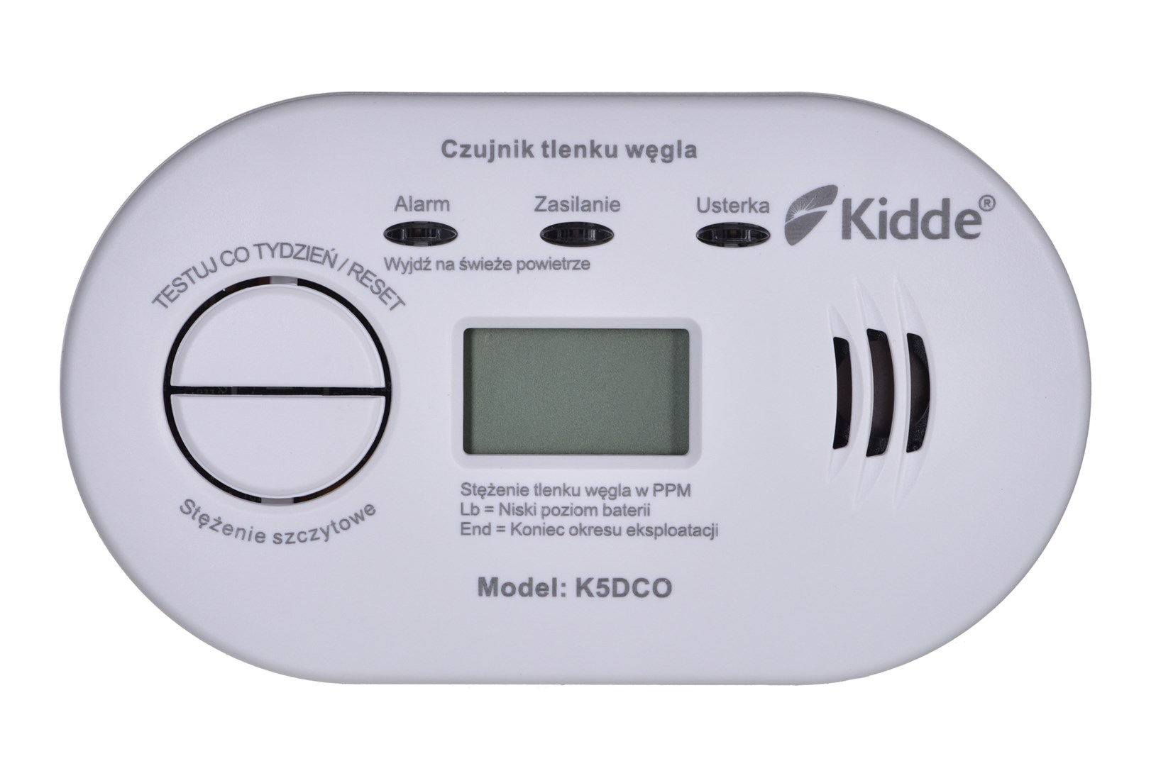 Czujnik tlenku węgla LCD K5DCO Kidde — zdjęcie 1 z 8