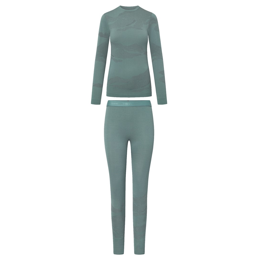 Komplet bielizny termoaktywnej VIKING Gasher Merino S, zielony — zdjęcie 1 z 8