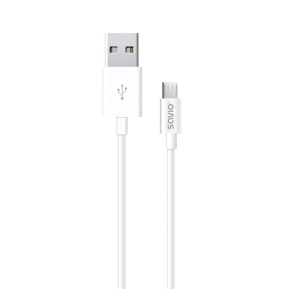 Kabel SAVIO CL-124 2m Micro USB - USB 2.0 A biały — zdjęcie 1 z 4