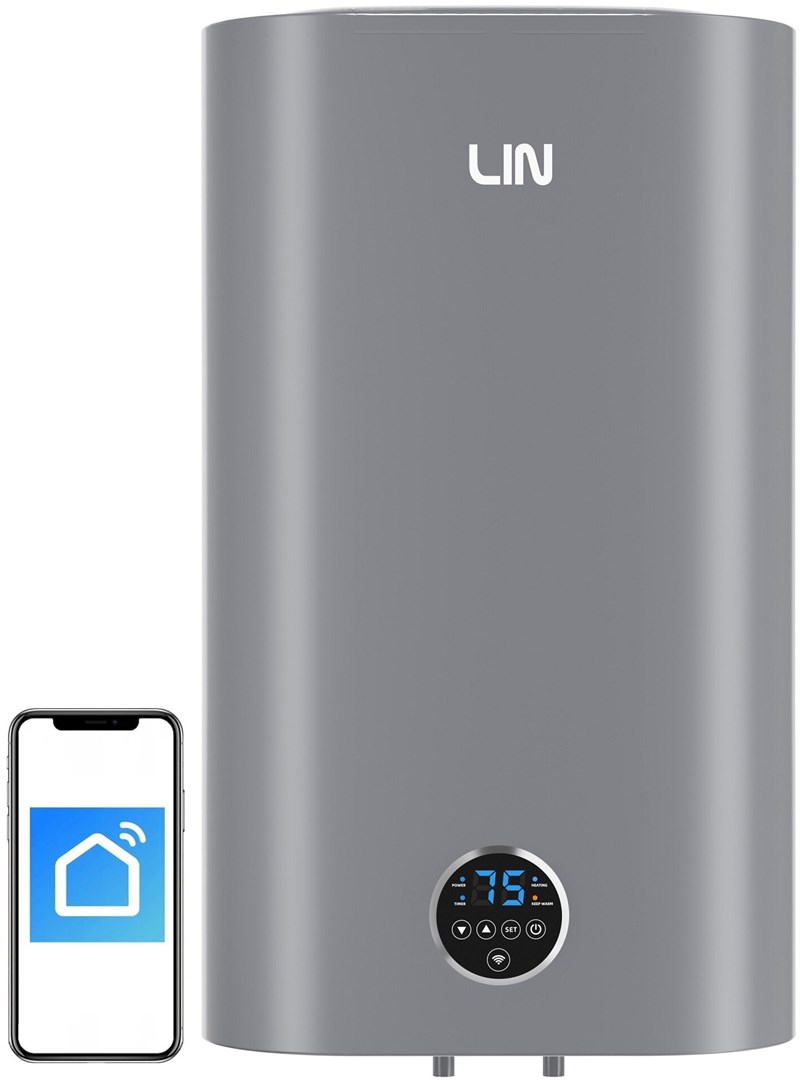Bojler elektryczny LIN LIFVD1 80L szary z Wi-Fi — zdjęcie 1 z 5