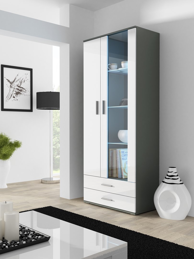 Witryna SOHO S6 2D2S szary/biały połysk — zdjęcie 1 z 5