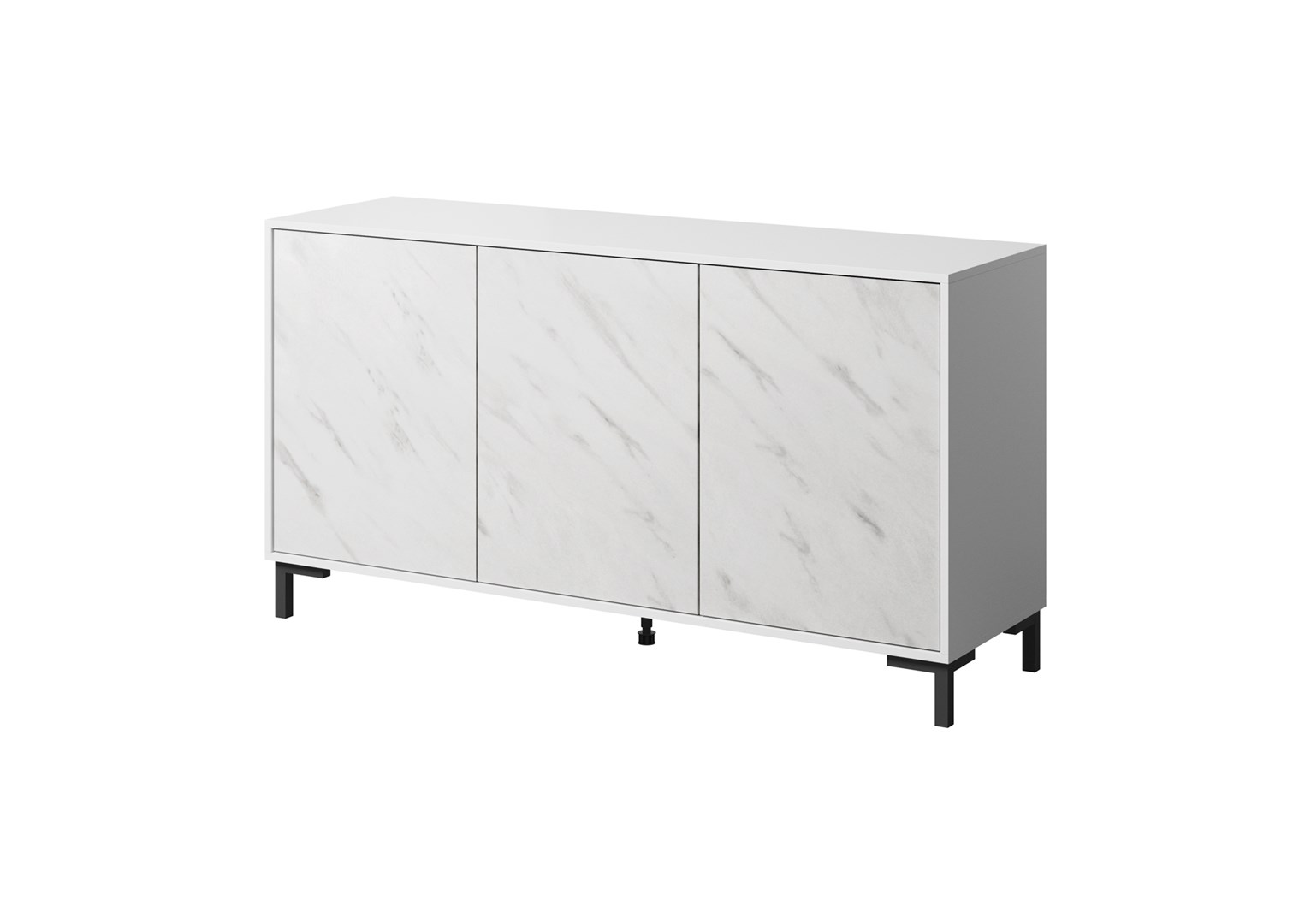 Komoda MARMO 3D 150x45xH80,5 biały mat/marmur biały — zdjęcie 1 z 4