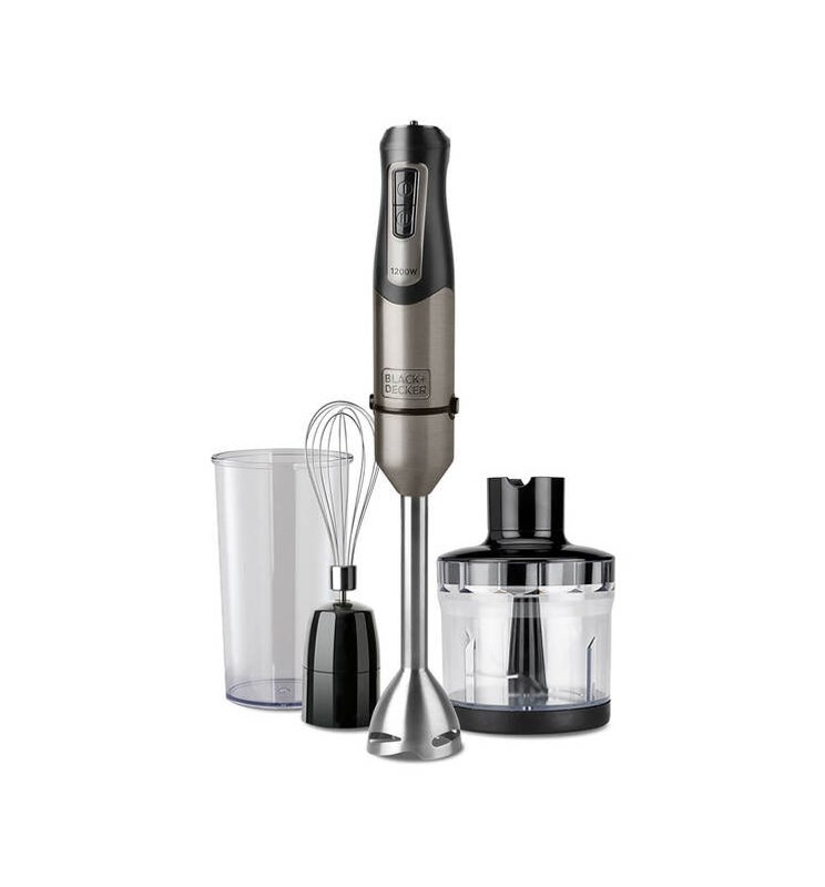 Blender ręczny Black+Decker BXHBA1200E srebrny, czarny — zdjęcie 1 z 8