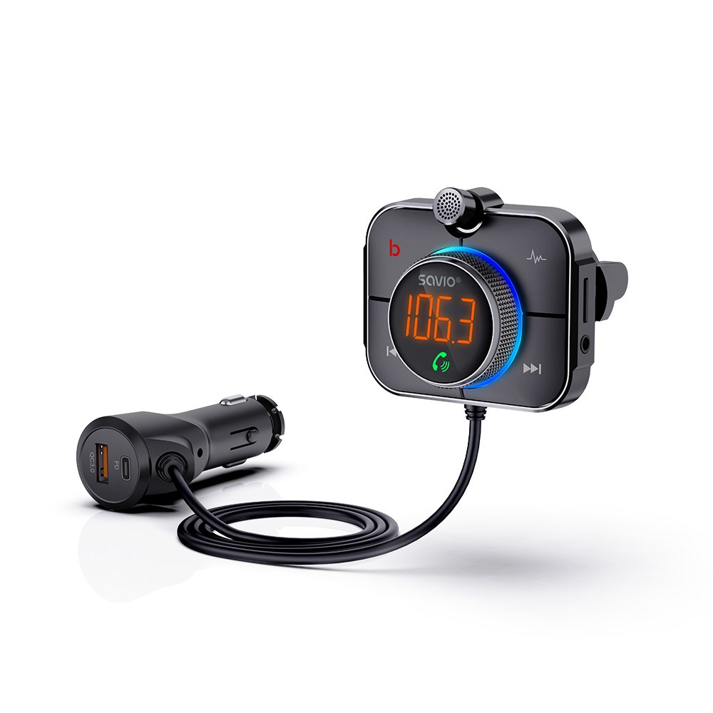 SAVIO TR-14 Transmiter FM z Bluetooth i Ładowarką — zdjęcie 1 z 8