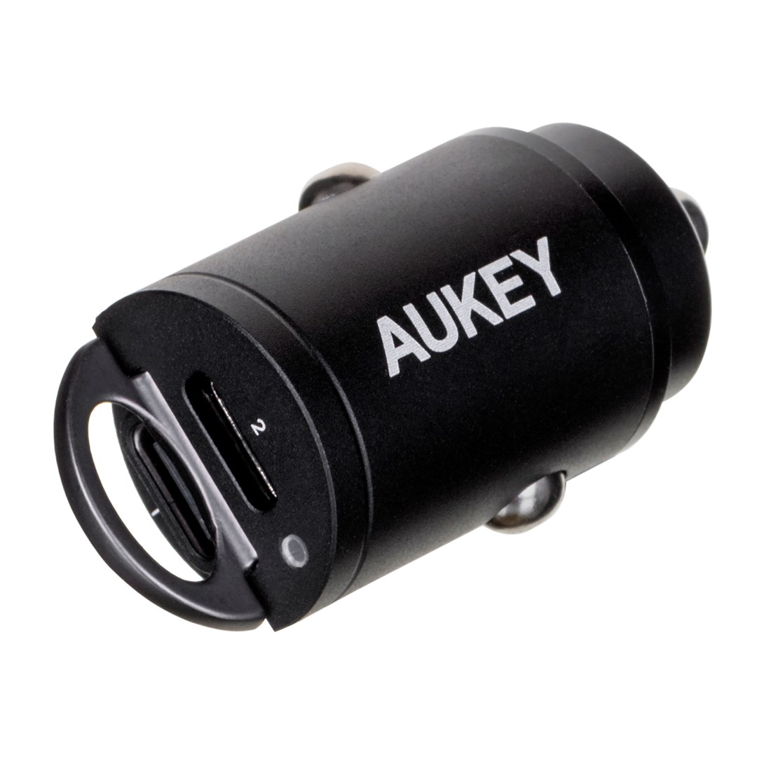 AUKEY CC-A4 Ładowarka Samochodowa 30W 6A 2xUSB-C — zdjęcie 1 z 5