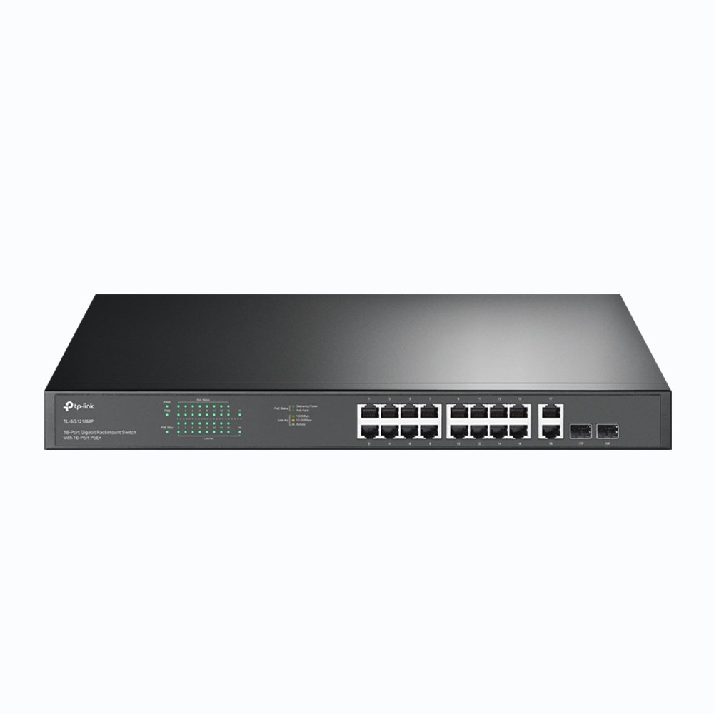 Switch TP-LINK TL-SG1218MP - 2 Wentylatory, Montaż w Stelażu — zdjęcie 1 z 3