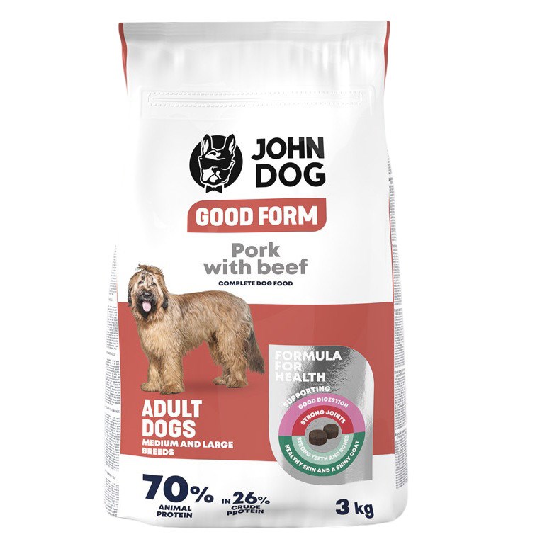 John Dog GOOD FORM Ś/D RASY wieprzowina z wołowiną 3kg