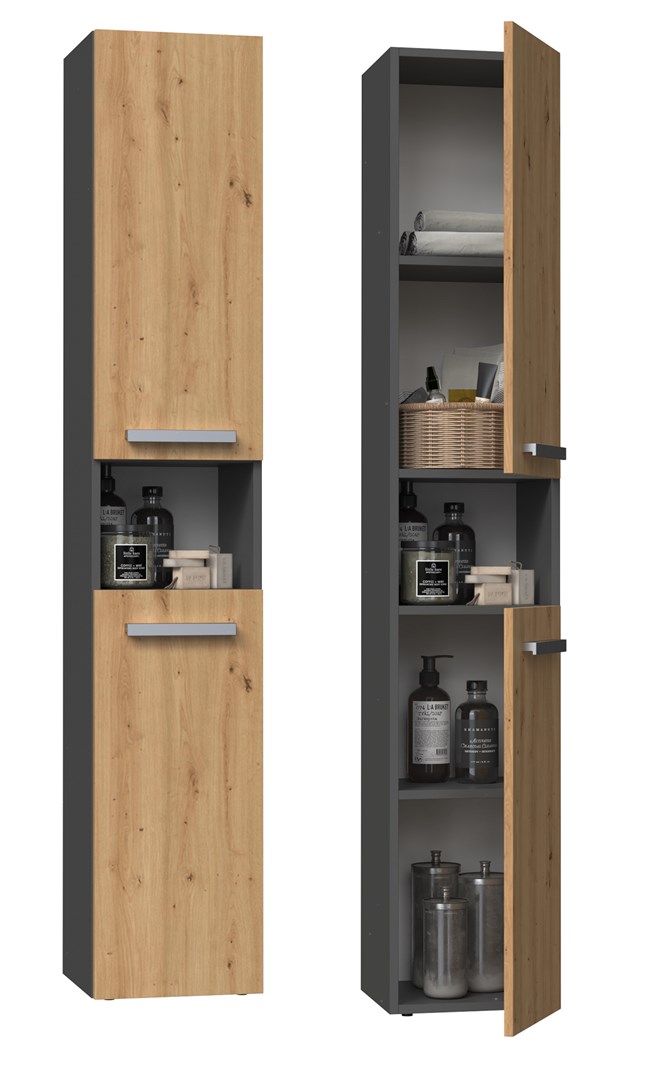 Szafka łazienkowa NEL I 31x30xH174 antracyt/artisan — zdjęcie 1 z 5