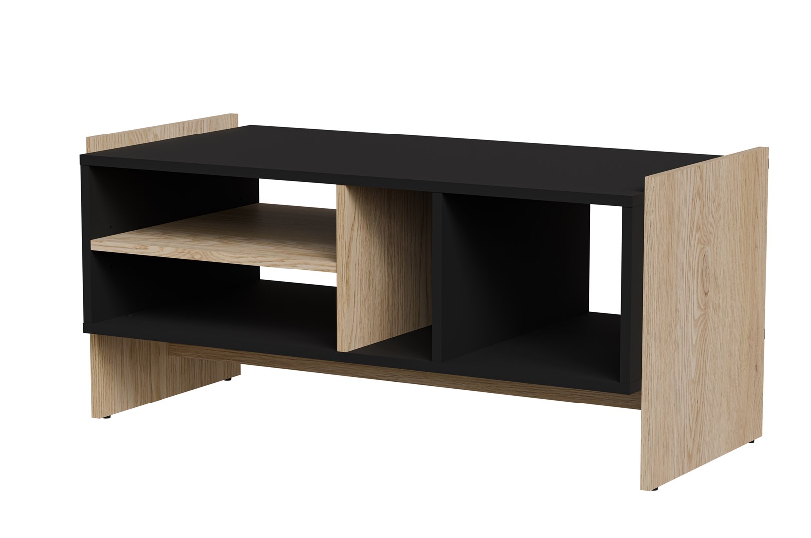 Ława PORTO 100x50x46 dęb/czarny — zdjęcie 1 z 3