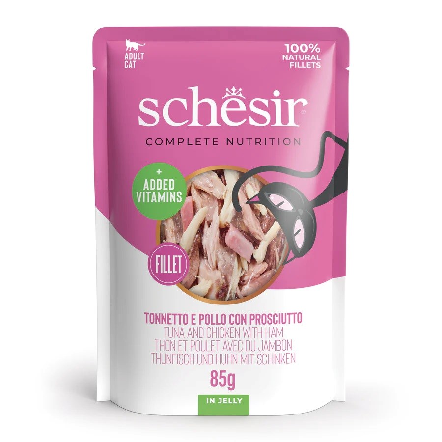 SCHESIR Adult Tuńczyk z Kurczakiem i Szynką 85g — zdjęcie 1 z 2