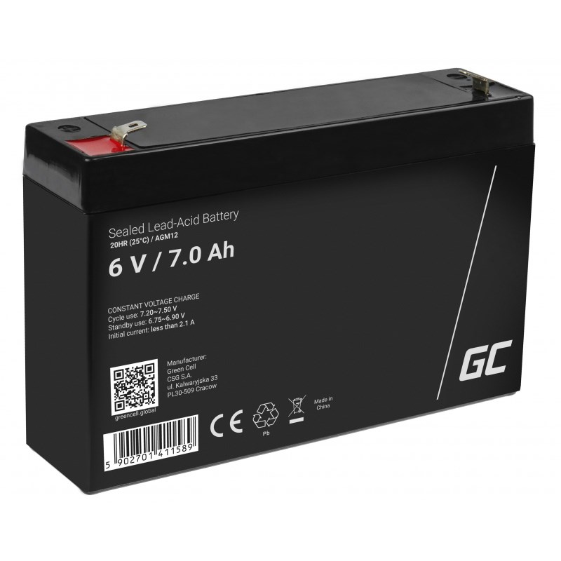 GREEN CELL AKUMULATOR ŻELOWY AGM12 6V 7AH — zdjęcie 1 z 8