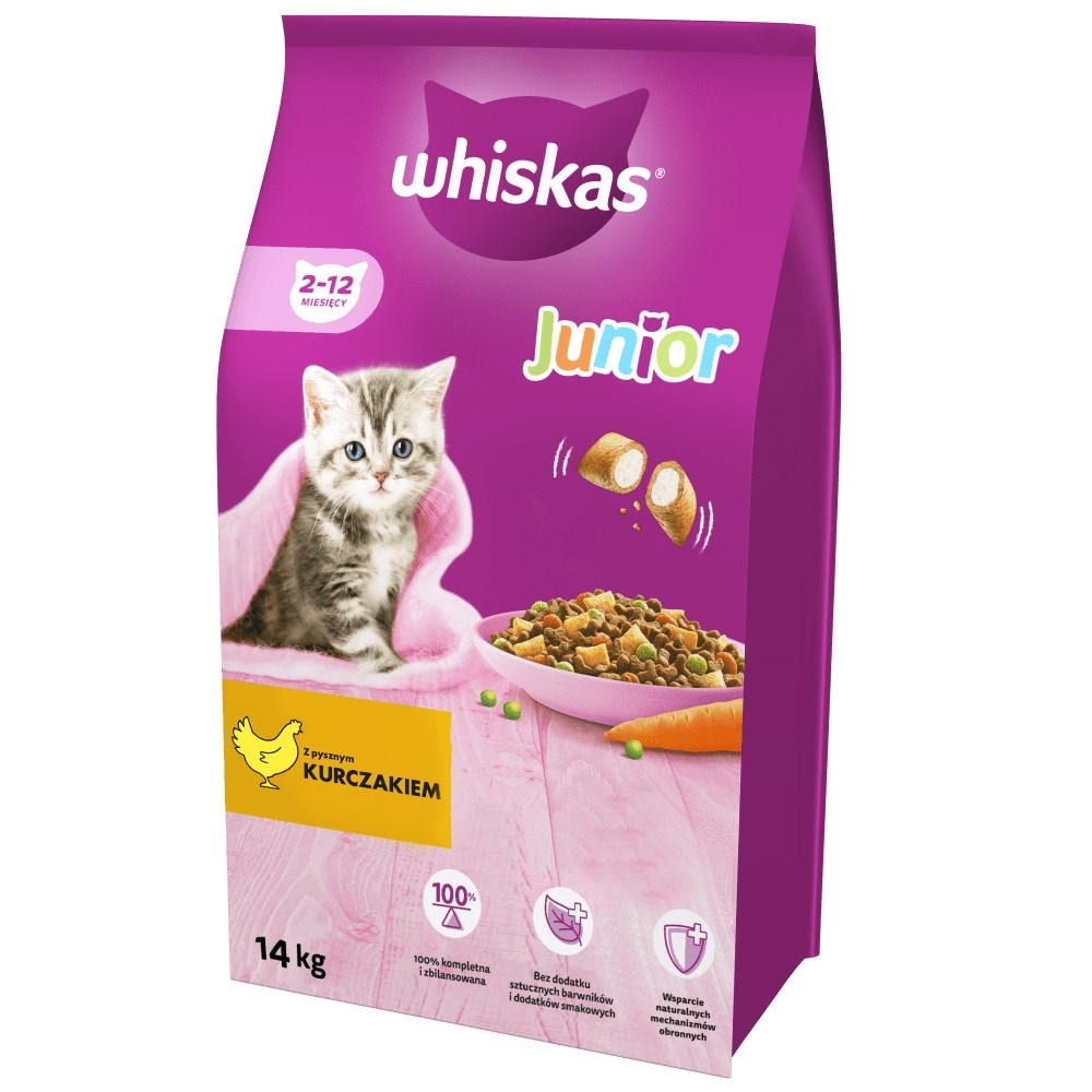 WHISKAS Junior z kurczakiem - sucha karma 14 kg