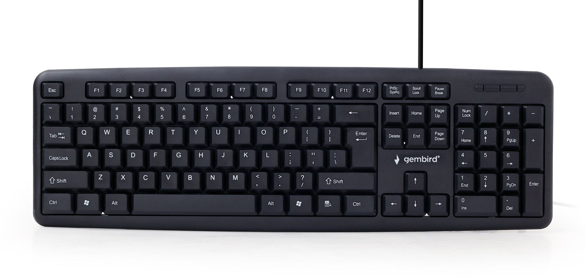 Klawiatura GEMBIRD KB-U-103 USB 2.0 Czarna — zdjęcie 1 z 4