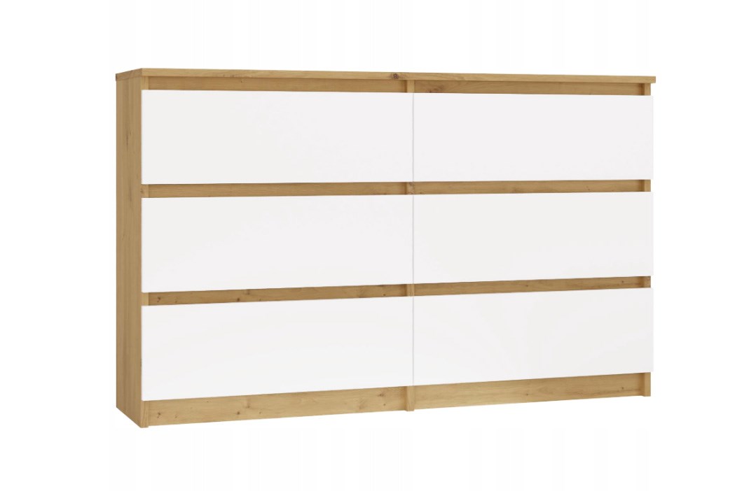 M6 MALWA KOMODA 120CM 6 SZUFLAD BIAŁY — zdjęcie 1 z 8