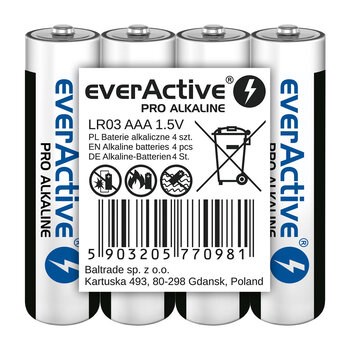 EVERACTIVE BATERIE ALKALICZNE AAA 4SZT, 1250 MAH — zdjęcie 1 z 2