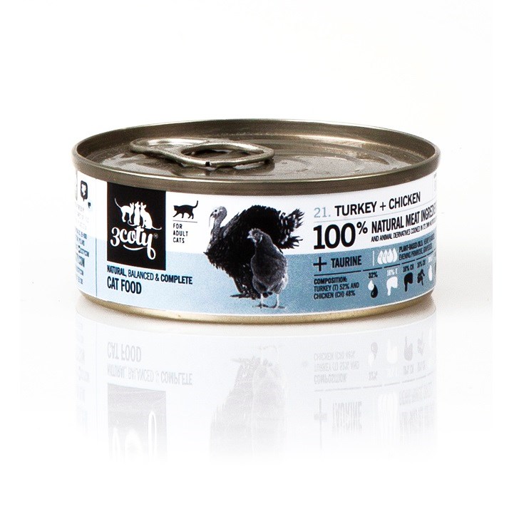 3Coty TURKEY + CHICKEN 80g dla dorosłych kotów — zdjęcie 1 z 8