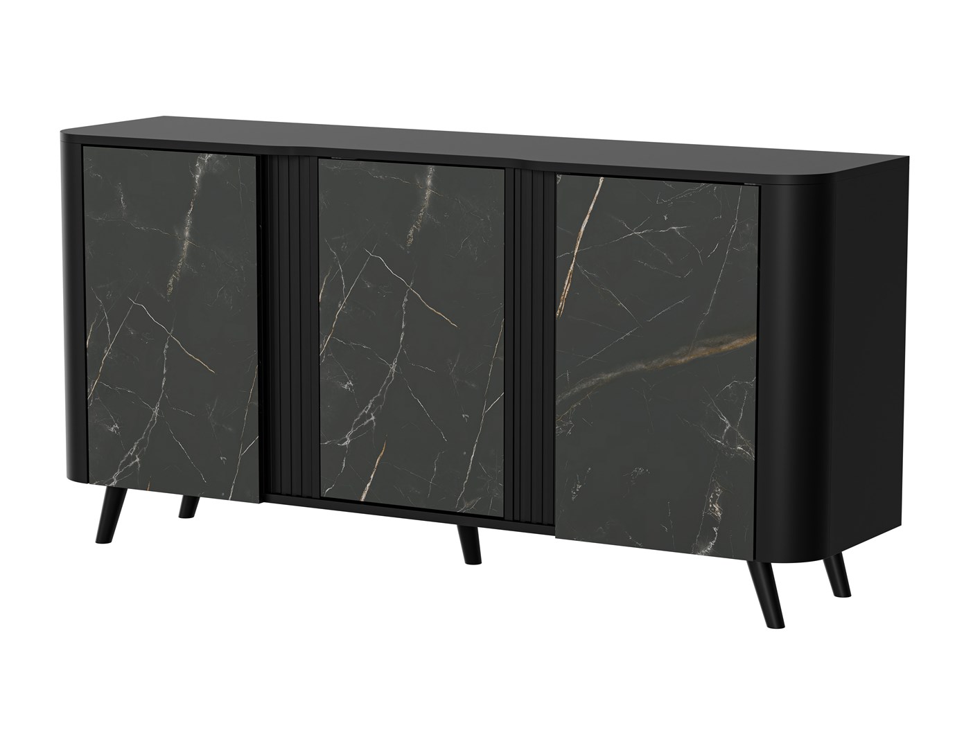 Komoda VOLARE czarny/san sebastian 151x39x75 — zdjęcie 1 z 3
