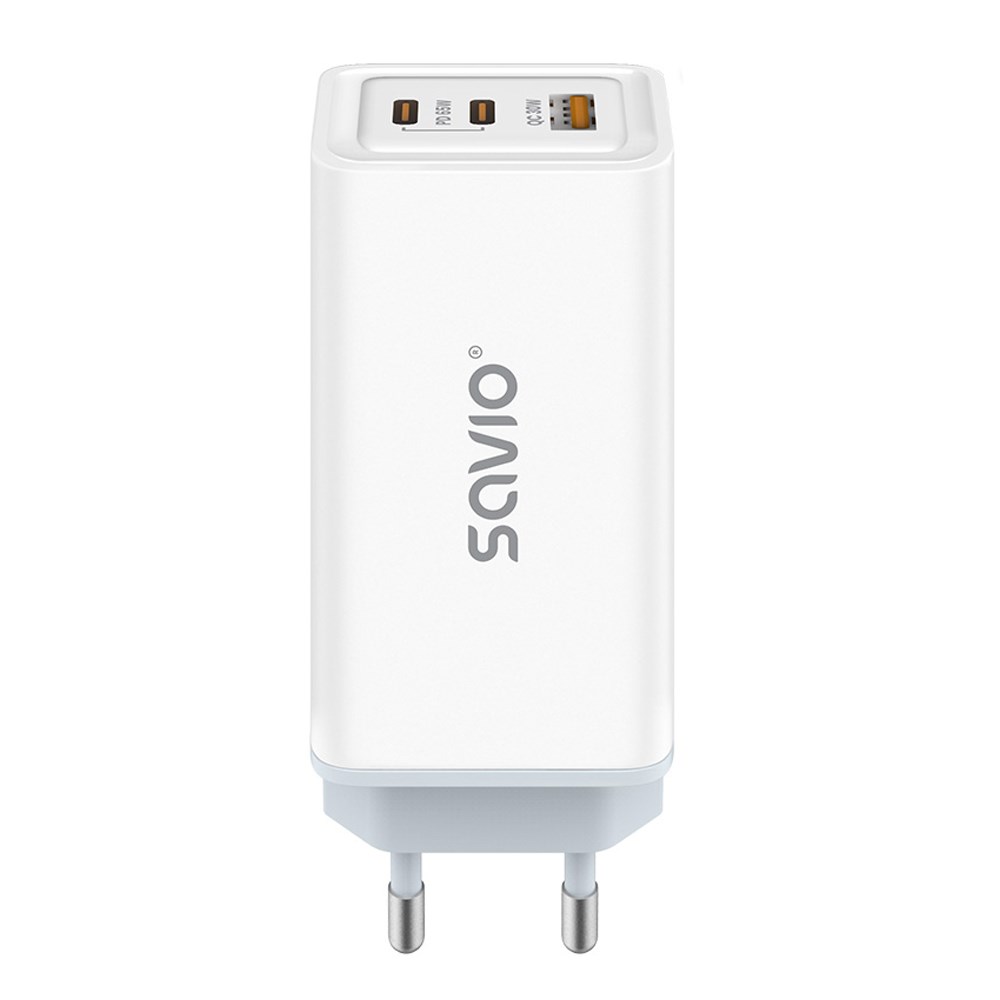 SAVIO ŁADOWARKA SIECIOWA GAN 65W BIAŁA LA-07 — zdjęcie 1 z 8