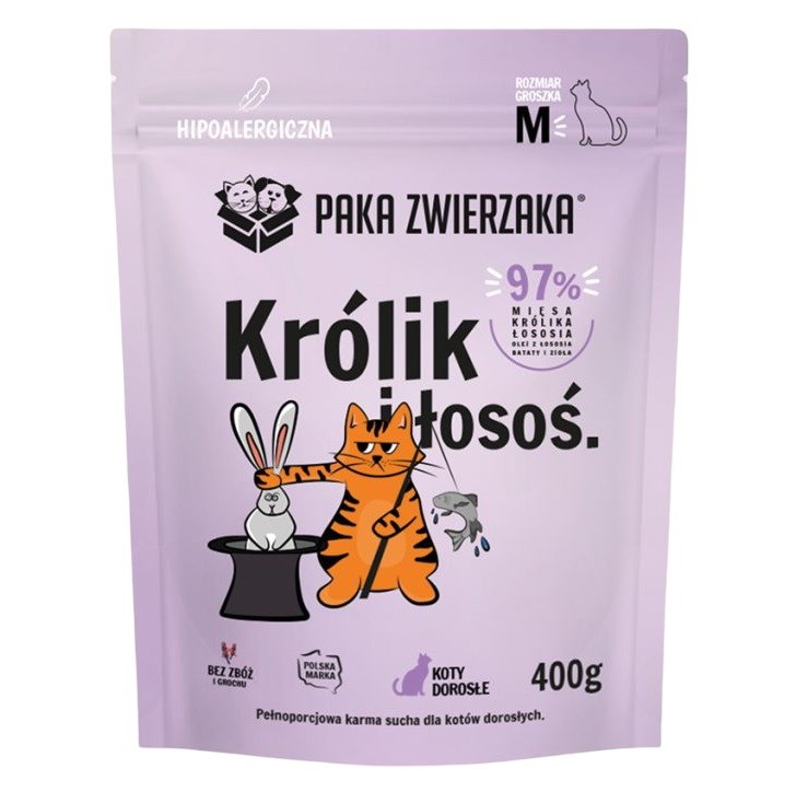 Paka Zwierzaka Królik z łososiem 400g — zdjęcie 1 z 3
