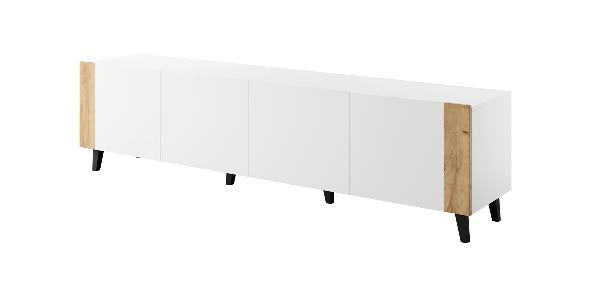 Szafka RTV FARO 200x42x52 biały mat + dęb craft — zdjęcie 1 z 3