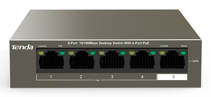 Switch PoE Tenda TEF1105P-4-63W 5x 10/100Mbps — zdjęcie 1 z 4