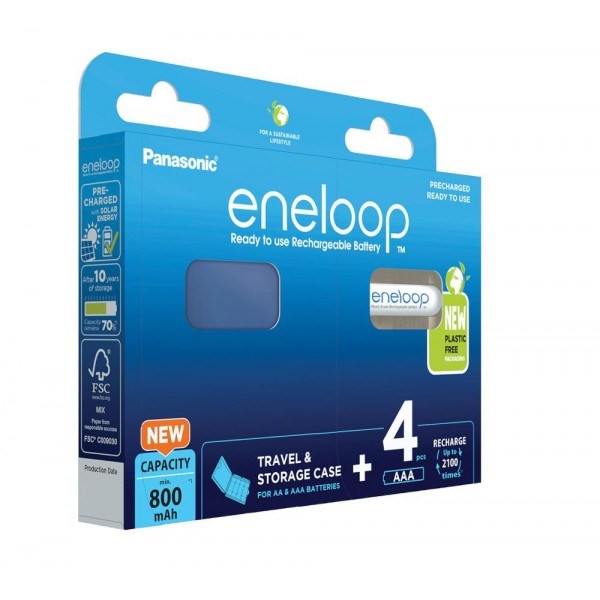 PANASONIC ENELOOP AAA 800mAh 4 szt + box — zdjęcie 1 z 3