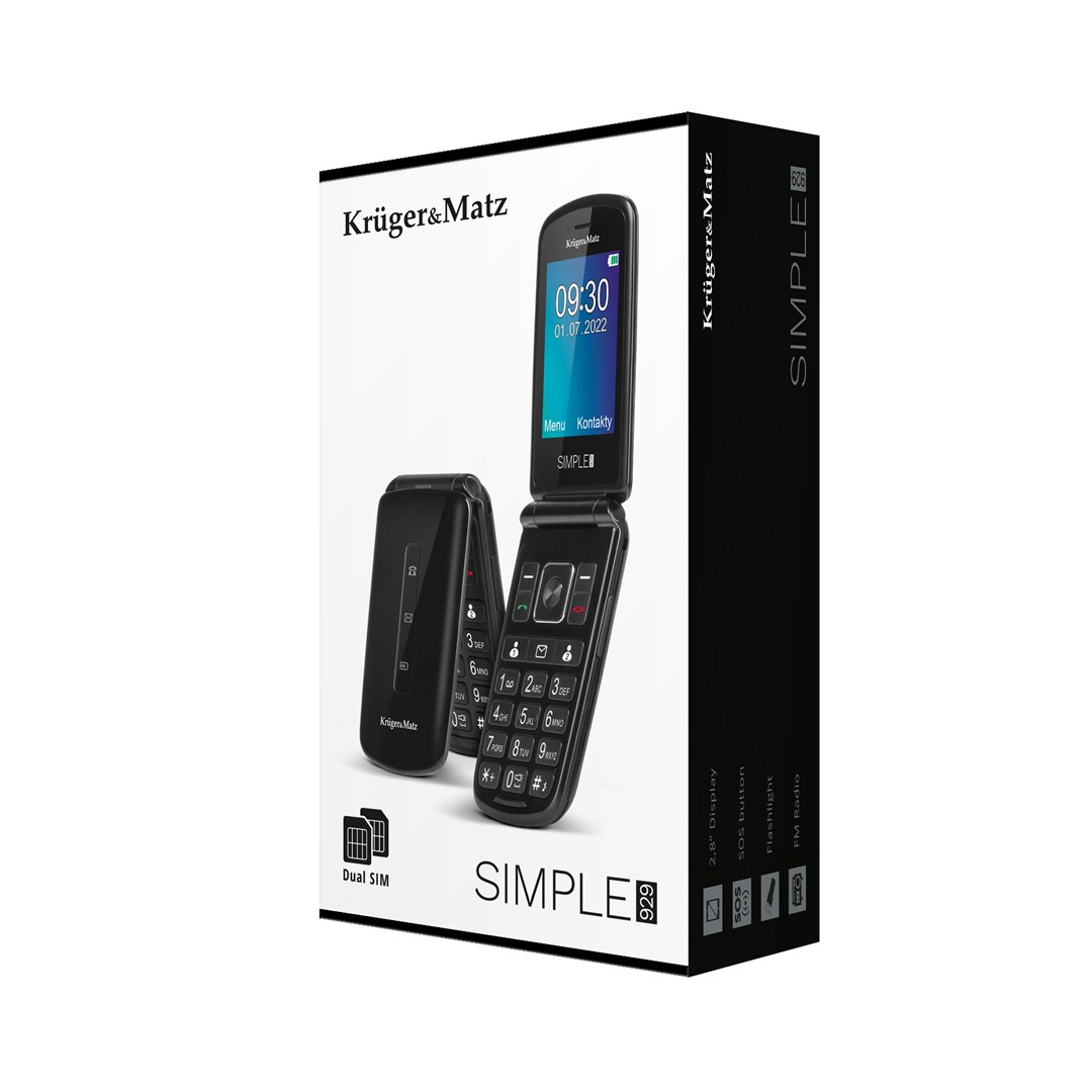KRUGER & MATZ SIMPLE 929 - Telefon dla Seniora — zdjęcie 1 z 6