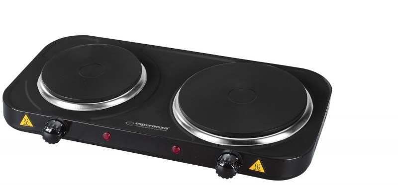 ESPERANZA KUCHENKA ELEKTRYCZNA YELLOWSTONE 1500W + 1000W CZARNA — zdjęcie 1 z 2