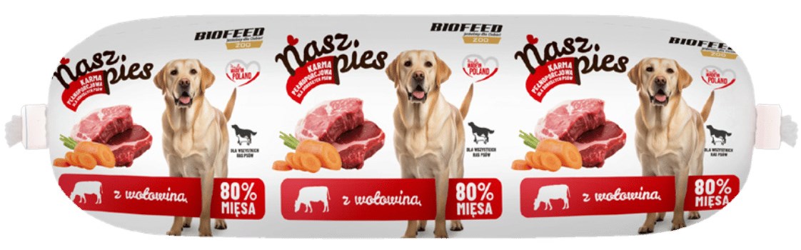 BIOFEED Nasz Pies Baton z Wołowiną 1kg — zdjęcie 1 z 2