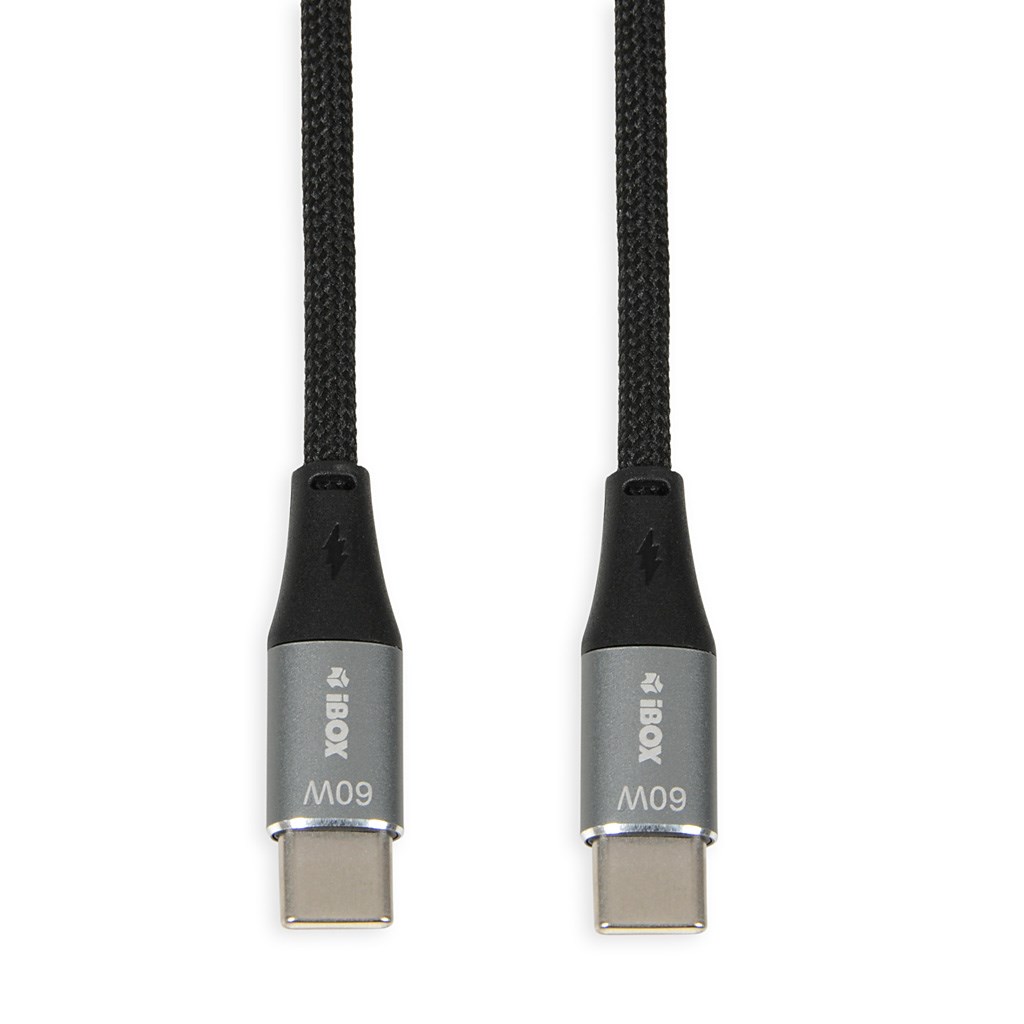 KABEL I-BOX USB TYP-C 60W 2M PD/QC CZARNY — zdjęcie 1 z 3