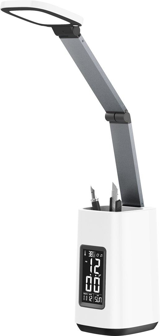 Lampka na biurko LED Activejet TECHNIC biała z wyświetlaczem — zdjęcie 1 z 8