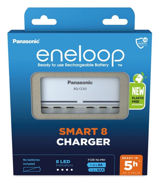 ŁADOWARKA PANASONIC SMART 8 - AA, AAA, 4 baterie — zdjęcie 1 z 3