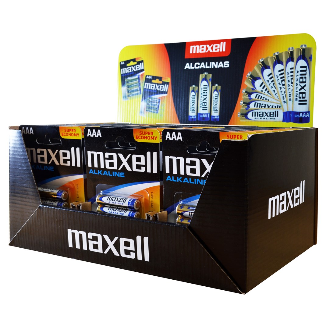 MAXELL ALKALINE LR03 AAA 4PK DISPLAY 30 blistry
