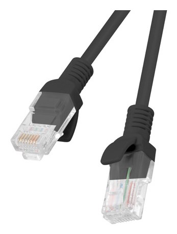 Patchcord UTP Lanberg PCU6-10CC-0025-BK (RJ45 - RJ45 ; 0,25m; UTP; kat. 6; kolor czarny) — zdjęcie 1 z 2