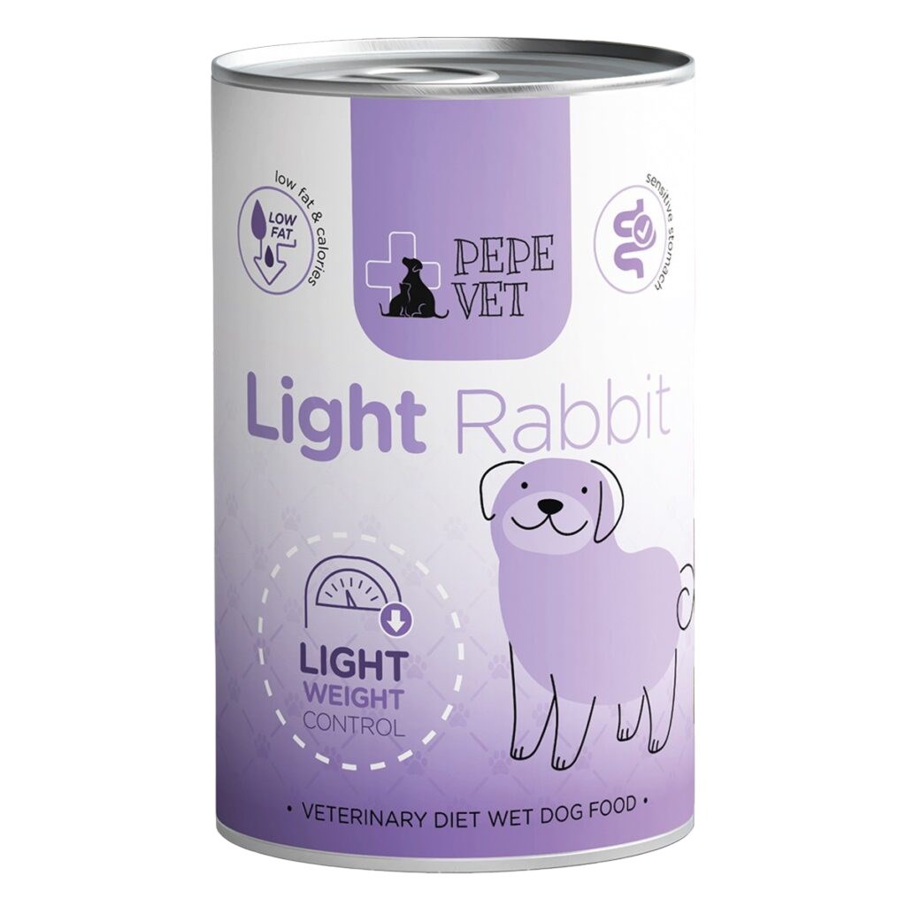 Paka Zwierzaka Pepe Vet Karma mokra Light Rabbit 400g - Bez soi i cukru — zdjęcie 1 z 5